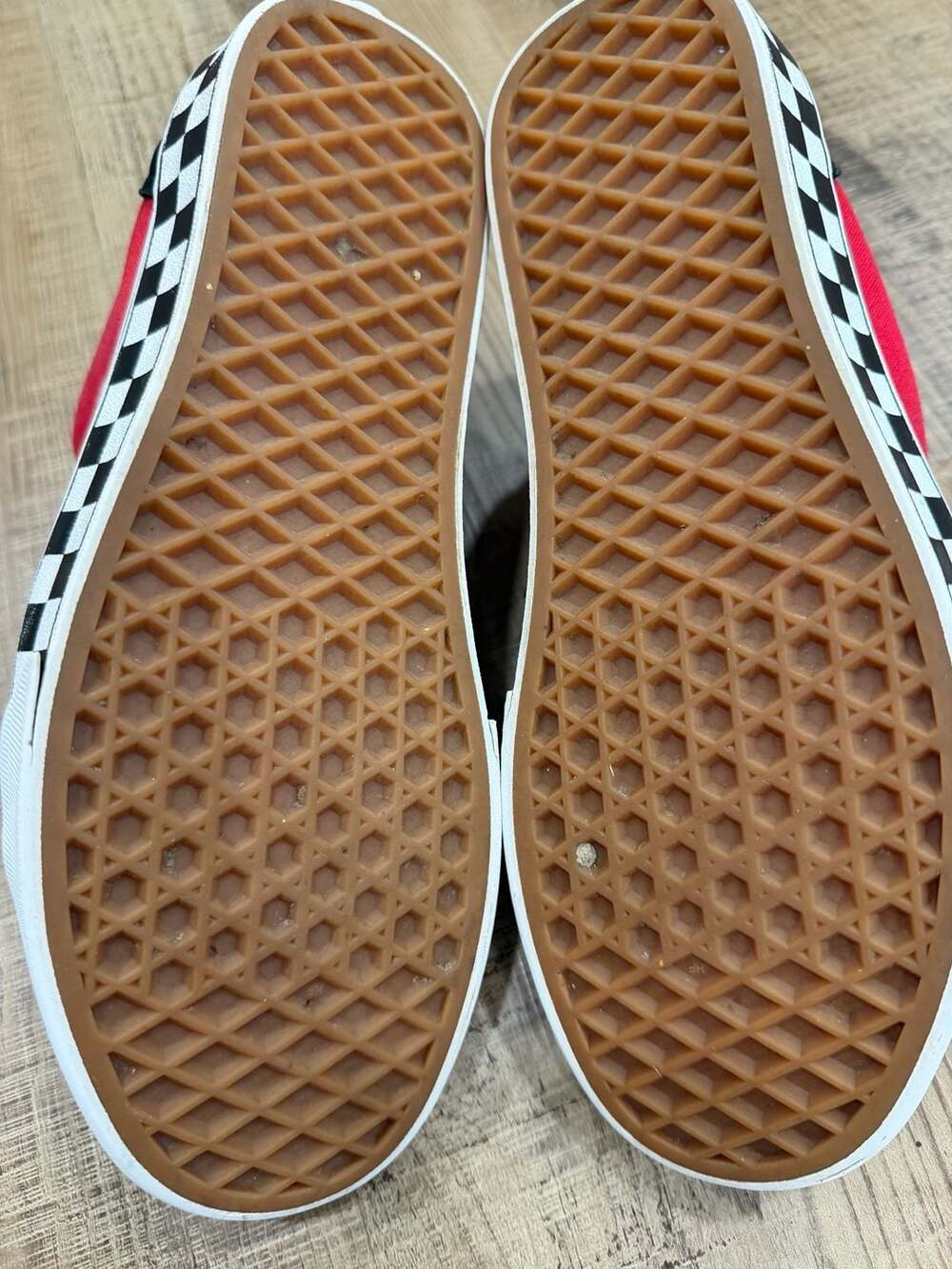 Vans Old Skool V Logo Pop Black Red Checkerboard Velcro Sneakers Unisex M6.5/W8 - Picture 8 of 8